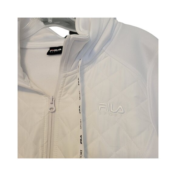 Fila quilted front, hooded, zippered white jacket - Picture 3 of 7